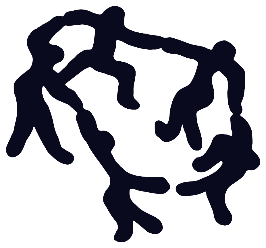 A circle of figures holding on to each other