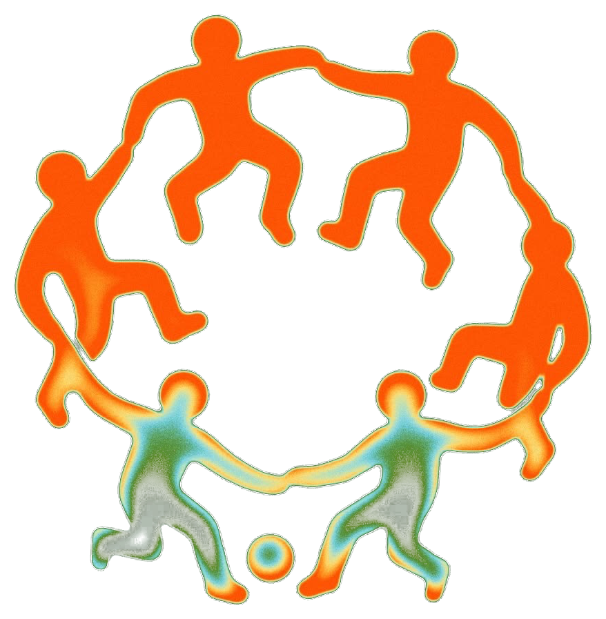 A ring of figures holding hands